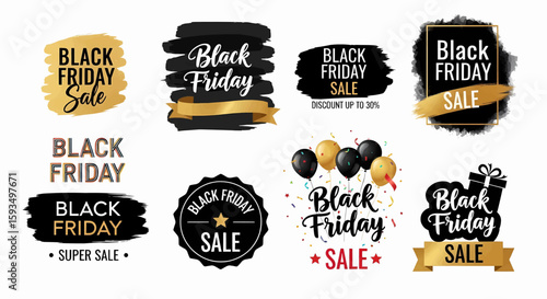 Black Friday Sale Banners Stylish Designs for a Successful shopping promotion, with modern discount promotions.