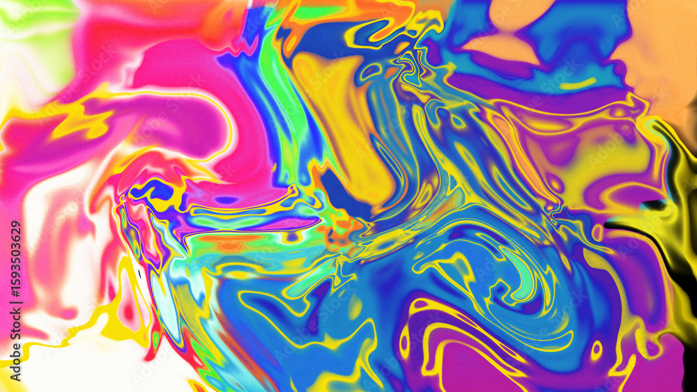 Obraz premium Fluid Marble Texture with Organic Flow, Abstract Liquid Pattern with Wavy Structure, Melted Surface Design with Soft Transitions, Psychedelic Swirl Texture with Marble Effect