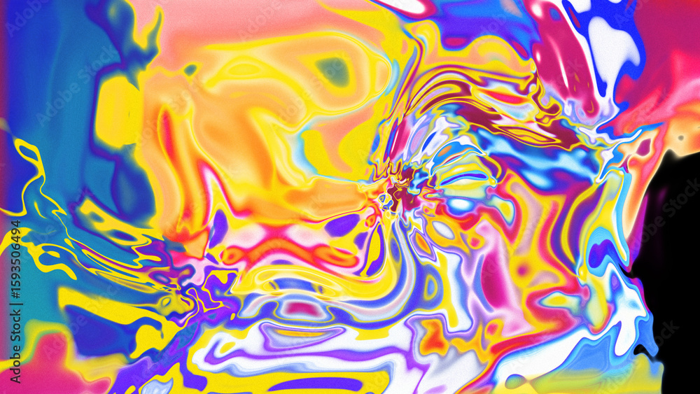 Obraz premium Fluid Marble Texture with Organic Flow, Abstract Liquid Pattern with Wavy Structure, Melted Surface Design with Soft Transitions, Psychedelic Swirl Texture with Marble Effect