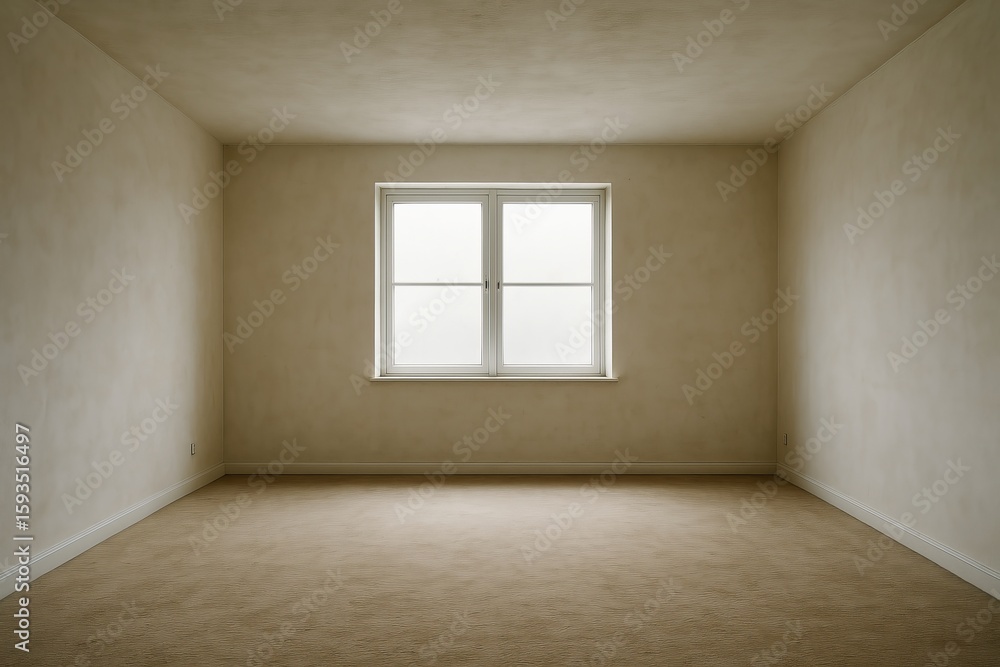 Fototapeta premium Minimalist Empty Room with Natural Light and Simple Design