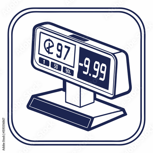 Digital Counter Display for Product Quantity and Price Vector