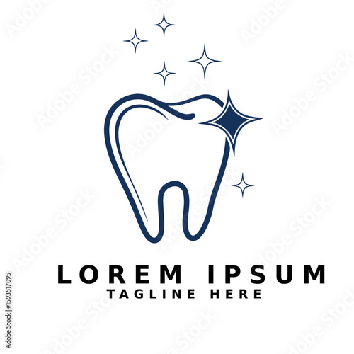 Sparkling Clean Tooth Dental Care Concept Vector Icon