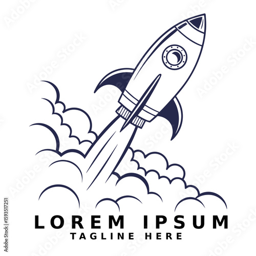 Rocket Spaceship Launching with Smoke Trail for Business Growth