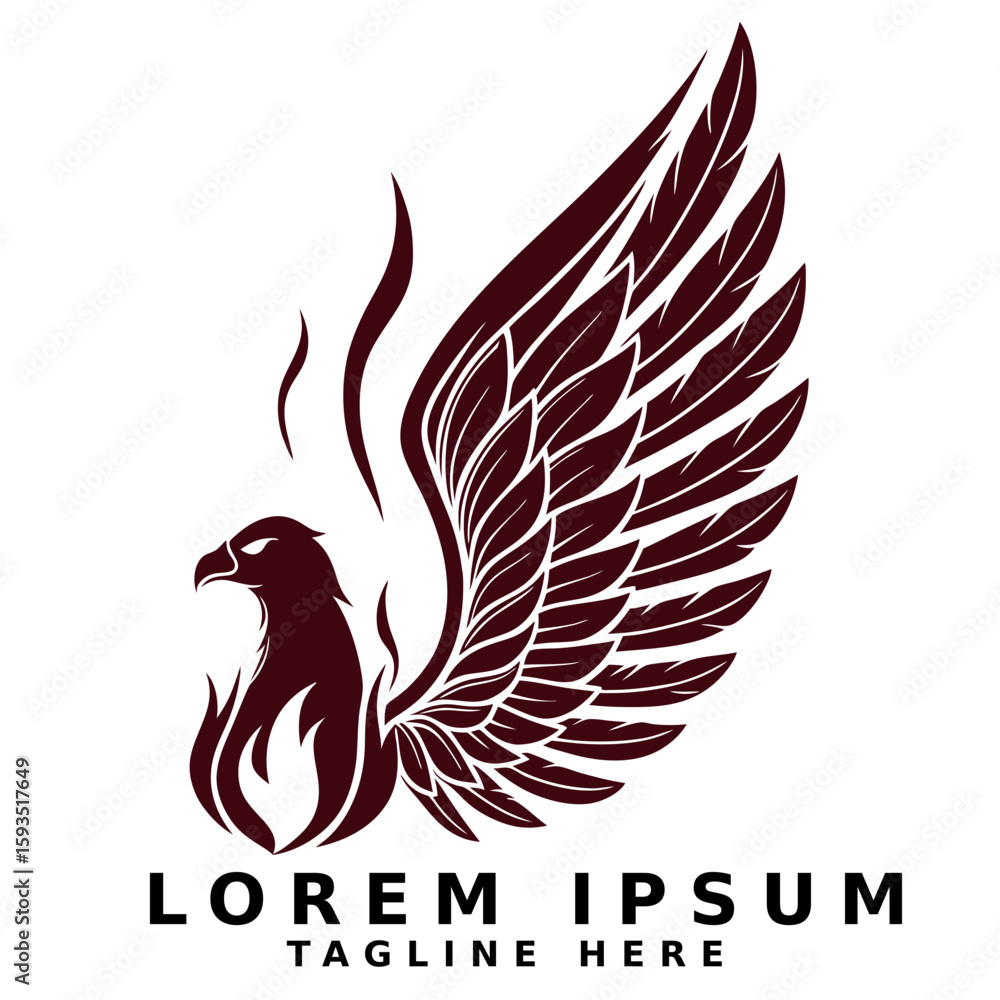 Obraz premium Majestic Eagle with Fiery Wings Powerful Bird Symbol