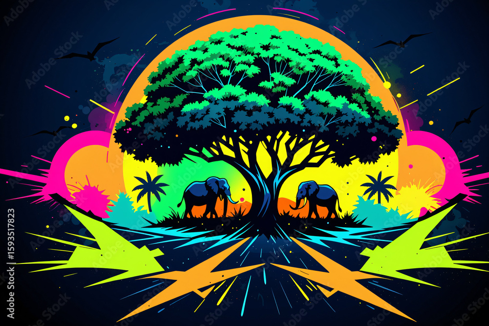 2D vector illustration wildlife 2D vector illustration wildlife