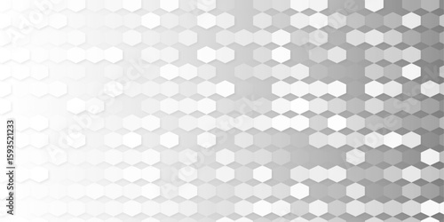Abstract pattern featuring gray hexagons. The design should be modern, minimalistic, and uniform, with a subtle gradient or variation in gray tones. 