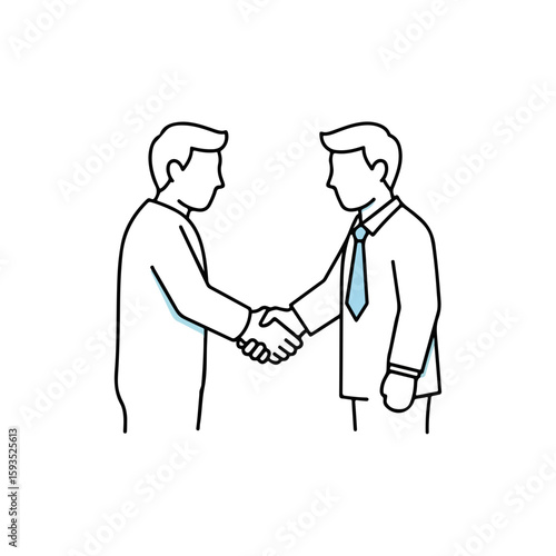 Two businessmen shaking hands in formal attire representing Business and Finance  
