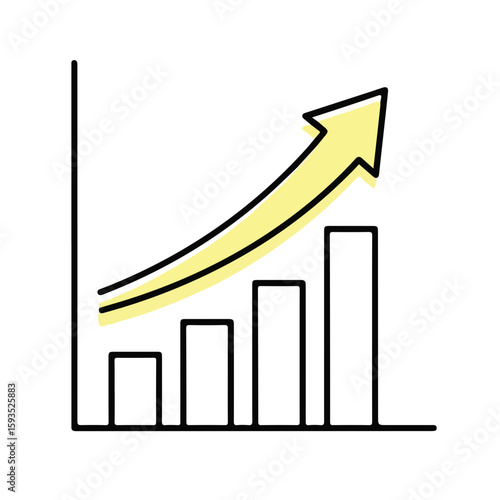 Graph showing increasing trend in business and finance profits  
