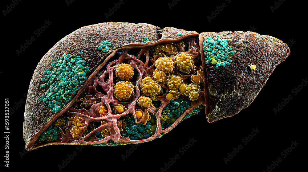 Fototapeta premium Human liver. Hepatocellular carcinoma