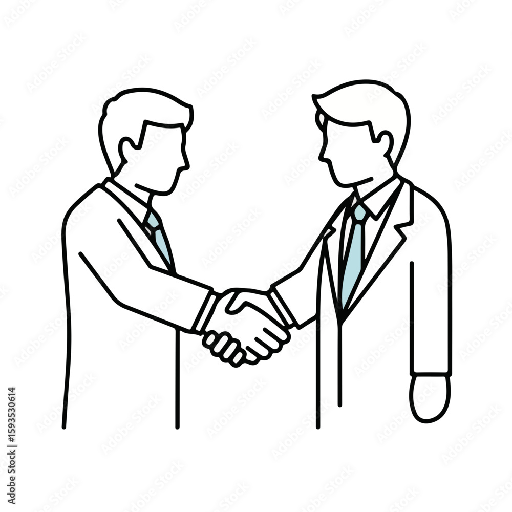 Fototapeta premium Two business men shaking hands in a professional agreement 