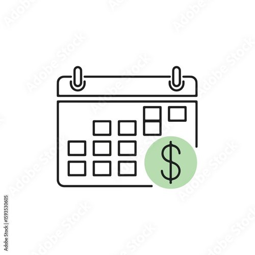 Calendar with dollar symbol representing financial planning  