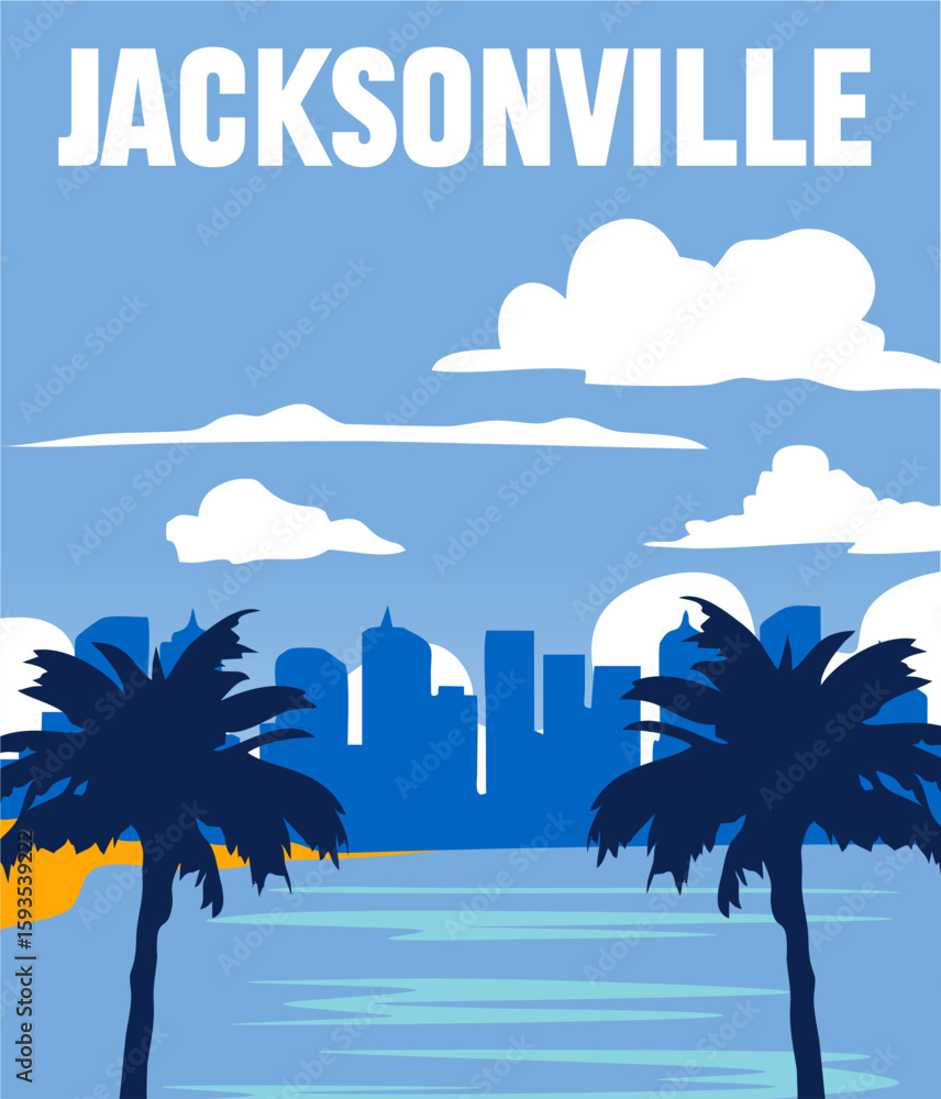 Obraz premium jacksonville florida with beautiful ocean and city views