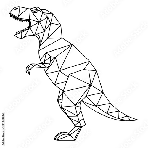 Geometric T-Rex Low-Poly - Flat Vector Illustration
