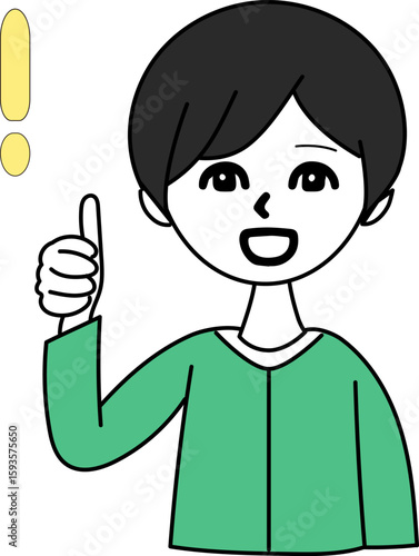 良いアイデアが浮かんでよろこぶ女性