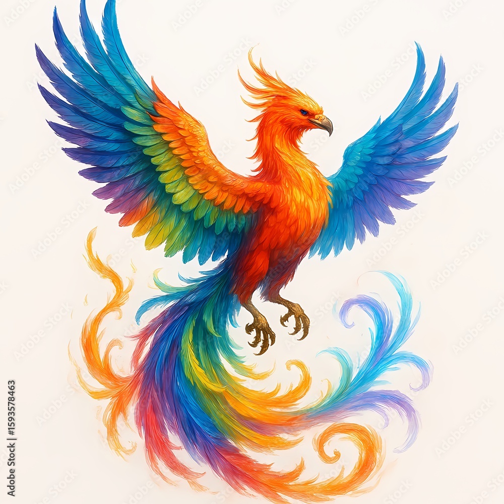 Fototapeta premium colorful phoenix with it's feathers