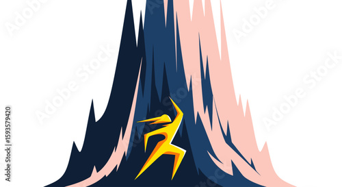 Abstract Runner: Overcoming Obstacles Illustration
