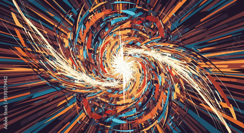 Abstract Energy Vortex: Dynamic Swirl of Color and Light