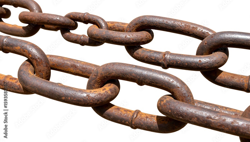 Rusty metal chain links Rusty metal chain links