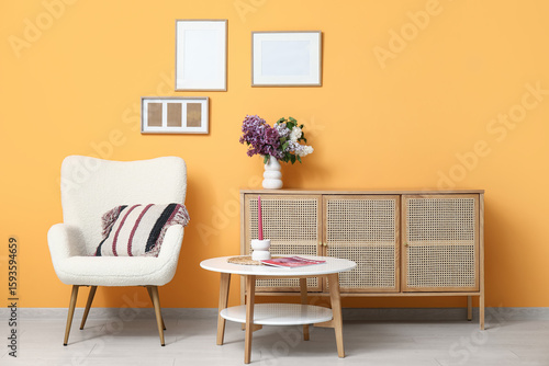 Cozy living room interior w...