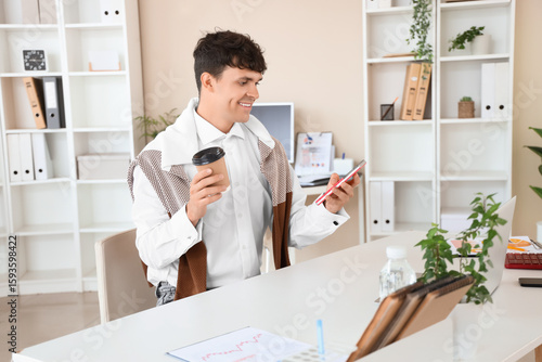 Male accountant with calcul...