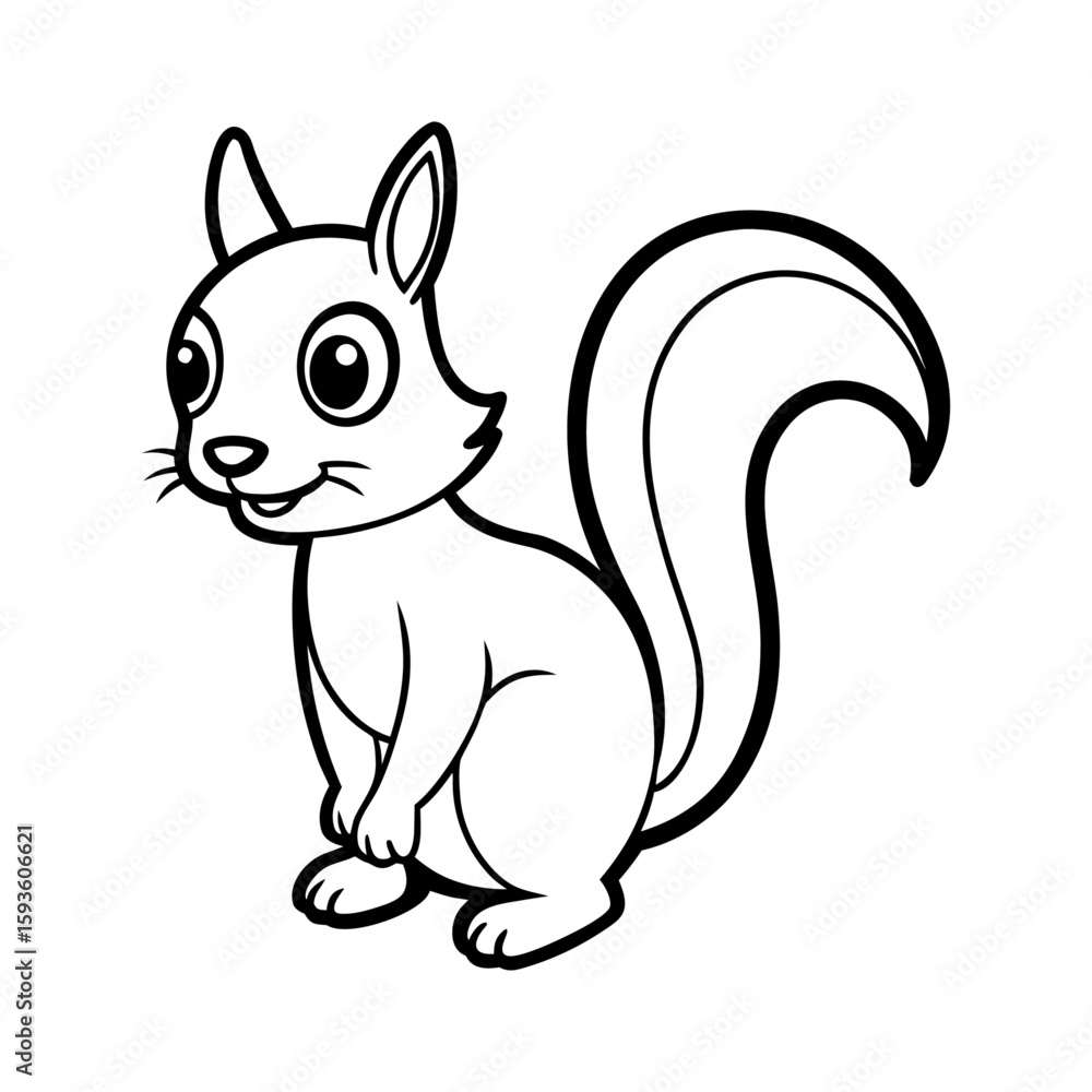 Naklejka premium Vector art of a cartoon squirrel standing isolated on white background