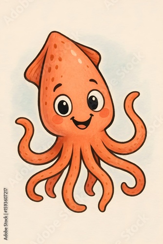 Squid that is cute colorful and fun 