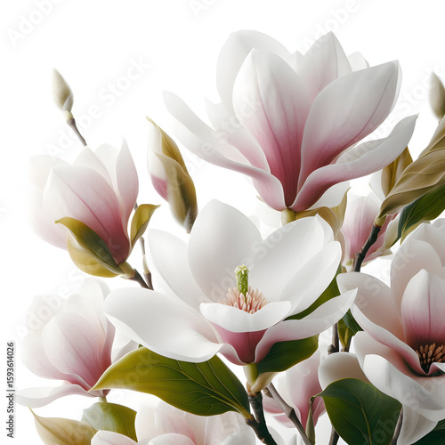 Magnolia of the Valley flower on white background