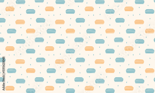 Minimalist Watercolor French Macaron Seamless Pattern