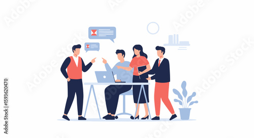 Collaborative Teamwork: Business Meeting and Project Discussion