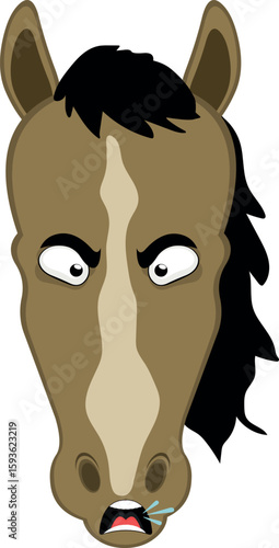 vector illustration character face hose cartoon, with an angry expression, talking and screaming