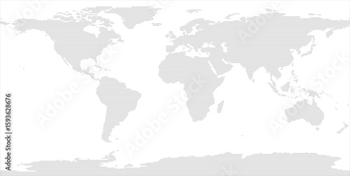 World vector map in line-filled style with bounding box (PPT-compatible & fully editable)