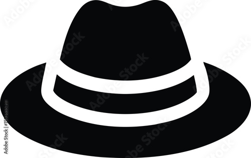 Schilderij op canvas cute droop hat vector icon.