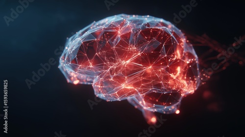 Brain Connectivity: Illuminated pathways of neural networks intertwine within the intricate structure of the human brain, a symbol of the boundless power of human intellect and cognitive function.