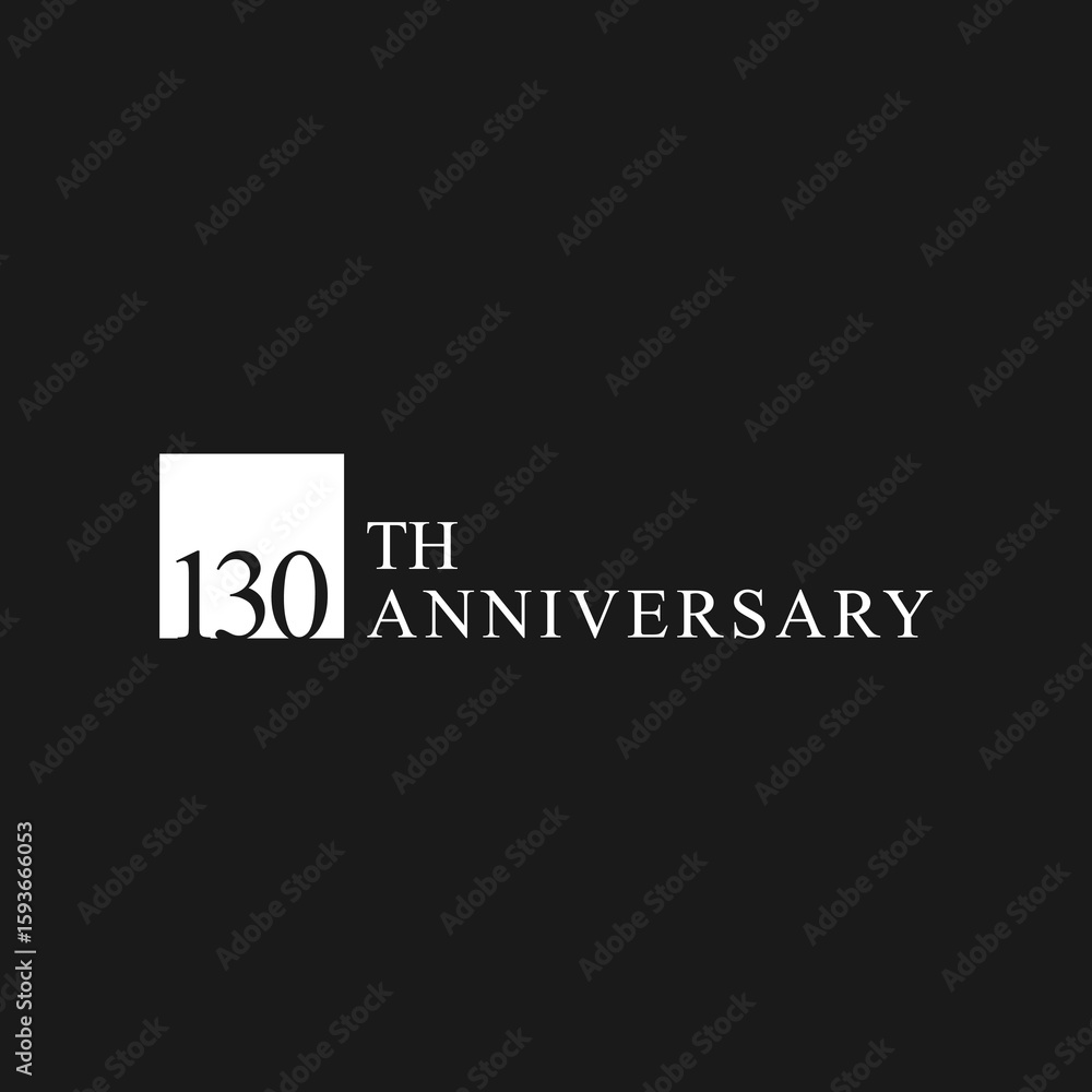 Obraz premium anniversary logo design, 130th anniversary, symbol, icon, party, logo design for 130th anniversary, vector, success, illustration, birthday, symbol, background, year, congratulations, greeting, invita