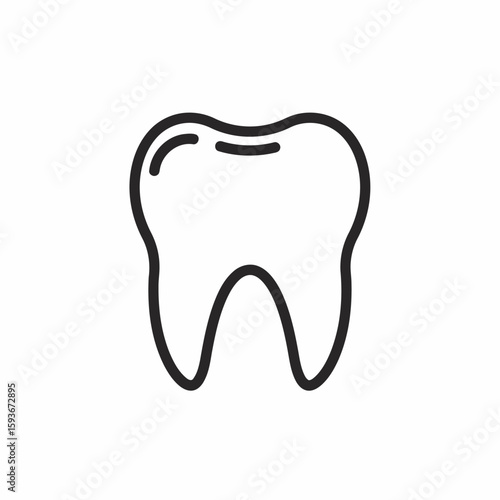 Simple line drawing of a human tooth, depicted in black outline on a white background.