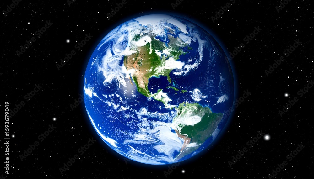 Obraz premium Earth in space, full view