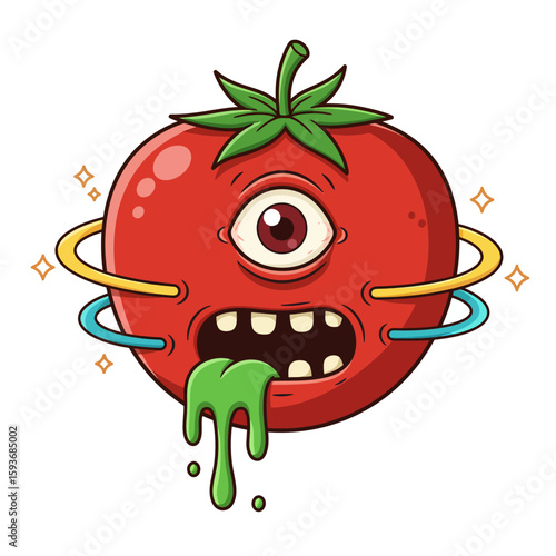 One-Eyed Tomato Alien Planet Monster