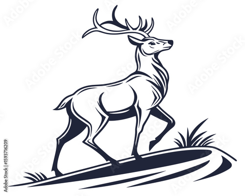 Majestic stag standing proudly on a hilltop