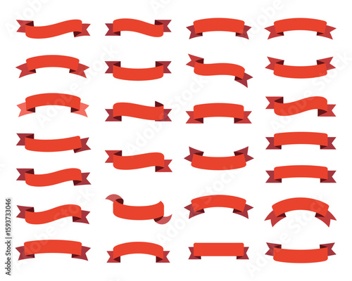 professional red ribbon banners, sleek classic banner designs