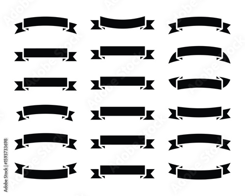 red banner ribbon graphics smooth fabric design icons