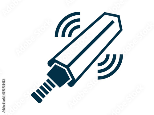 Metal detector icon. Technology glyph icon. Solid vector icons concept. Flat vector illustration.