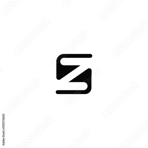 Modern letters SZ Book Logo for Education and Publishing, isolated with white background. 