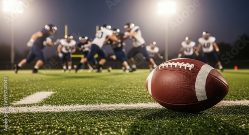 American Football Game Night Action - Action photography