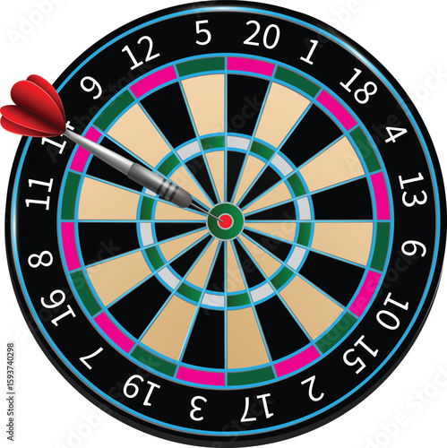 Target dart icon. Template vector design for business goal, advertising, shooting target marketing solutions concept. stock illustration
dart board with darts