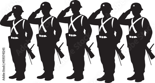 Standing Soldier Saluting Graphic for Memorial Use

