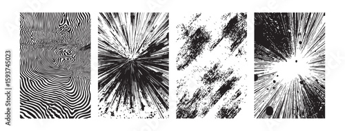 Black and white grunge textures collection