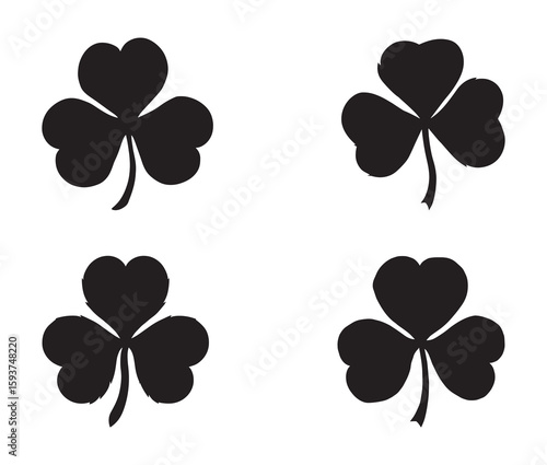 Shamrock and clover leaf vector set.