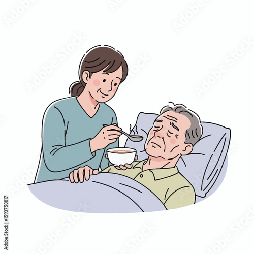 Child Feeding Sick Parent with Love and Care – Emotional and Touching Family Momen