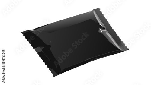 Black glossy packaging mockup for snack bar chocolate candy or food product presentation and advertisement design