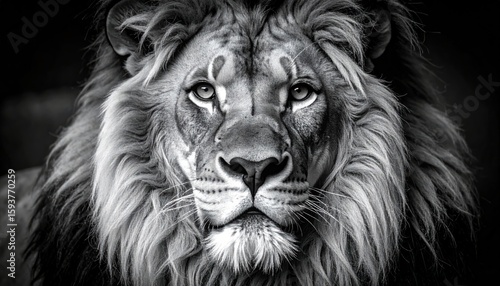 Wallpaper Mural Close-up black and white lion Torontodigital.ca